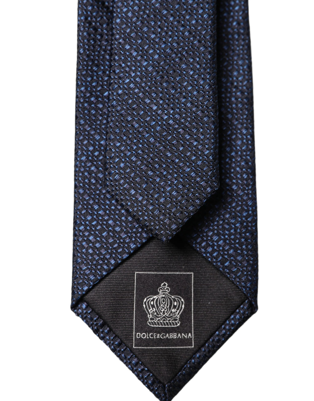 Dolce & Gabbana Navy Blue Textured Silk Adjustable Men Tied Necktie Tie