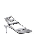 Valentino Garavani Gray Leather Stiletto Heel Sandals