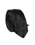 Dolce & Gabbana Black Patterned 100% Silk Adjustable Men Necktie Tie