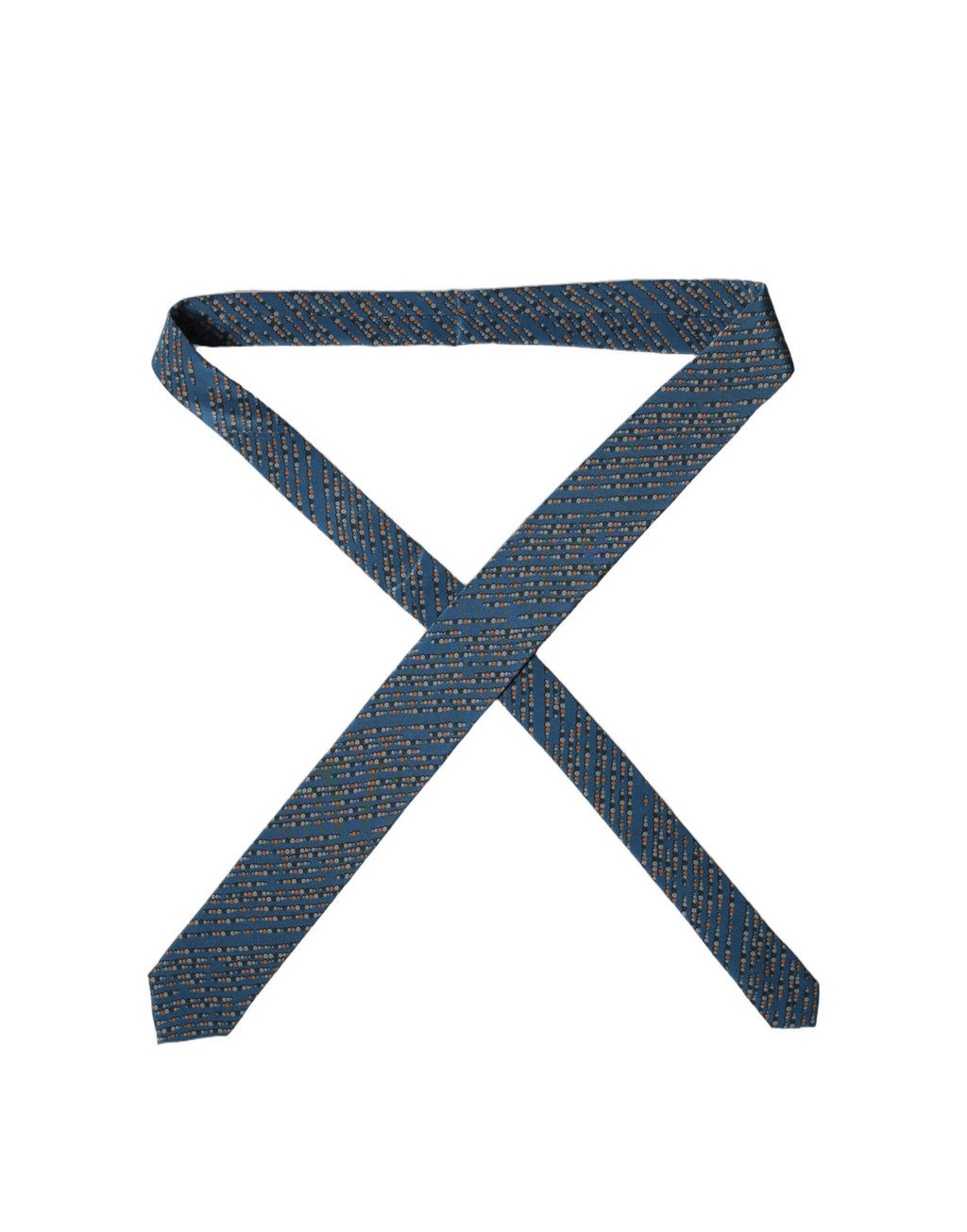 Dolce & Gabbana Blue Patterned 100% Silk Adjustable Men Tied Necktie Tie
