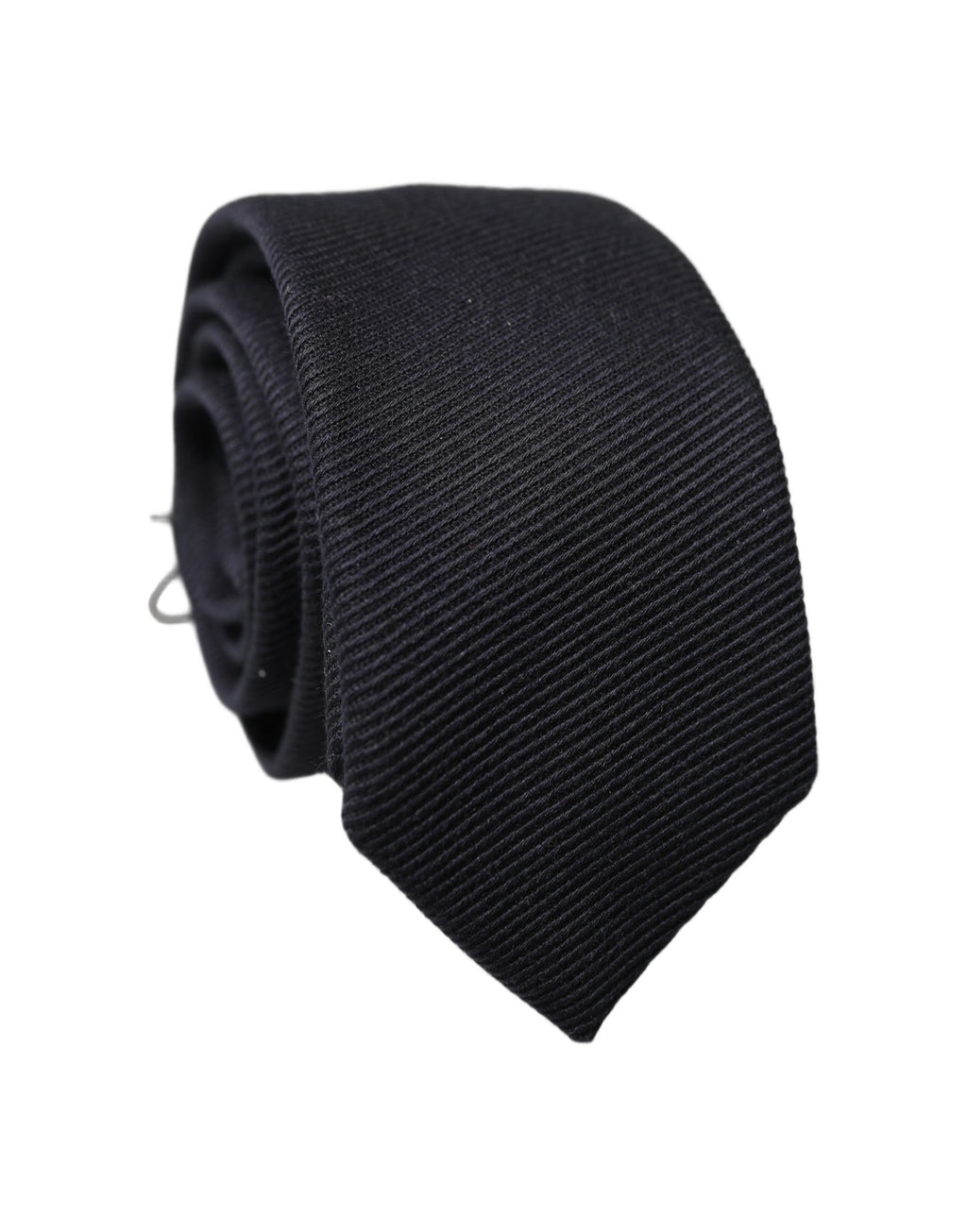 Dolce & Gabbana Dark Blue Solid 100% Silk Adjustable Men Tied Necktie Tie
