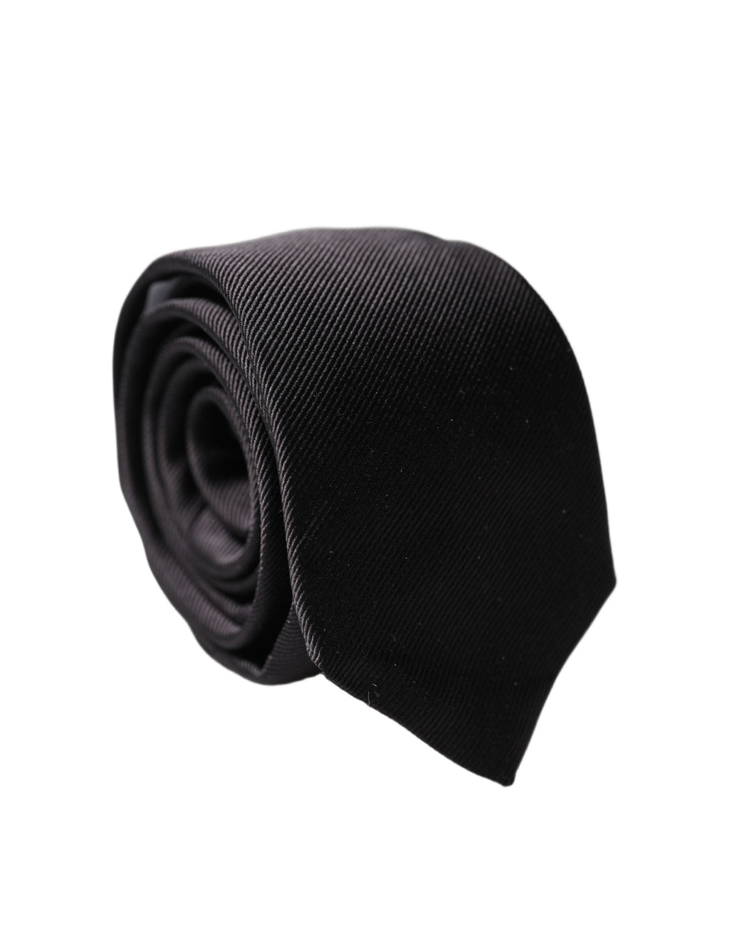 Dolce & Gabbana Black Solid 100% Silk Adjustable Men Tied Necktie Tie