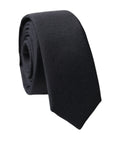 Dolce & Gabbana Black Solid Lamb Leather Adjustable Men Tied Necktie Tie