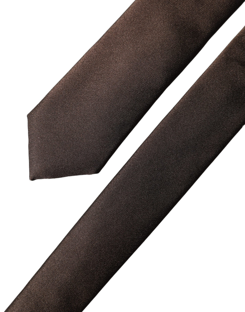 Dolce & Gabbana Brown Solid 100% Silk Adjustable Men Tied Necktie Tie