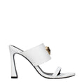 Versace White Leather Stiletto Heel Sandals