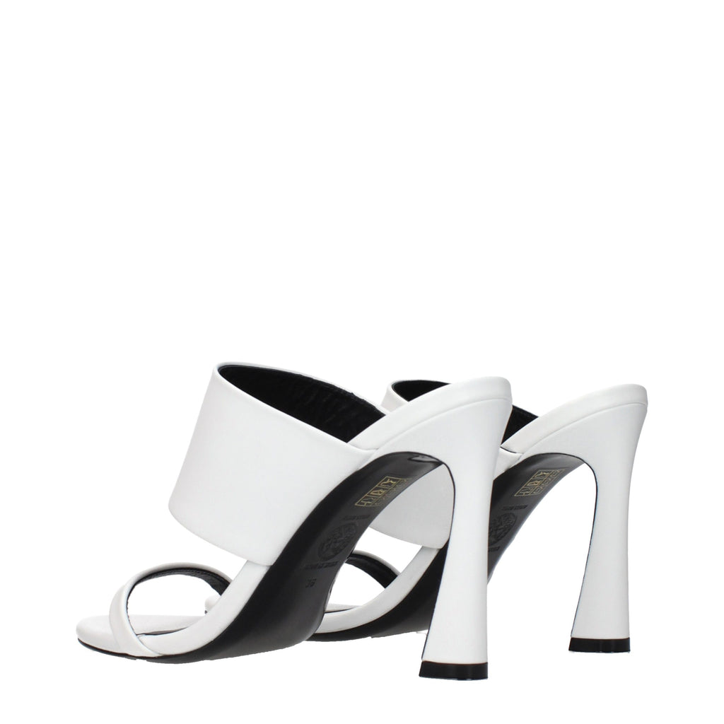 Versace White Leather Stiletto Heel Sandals