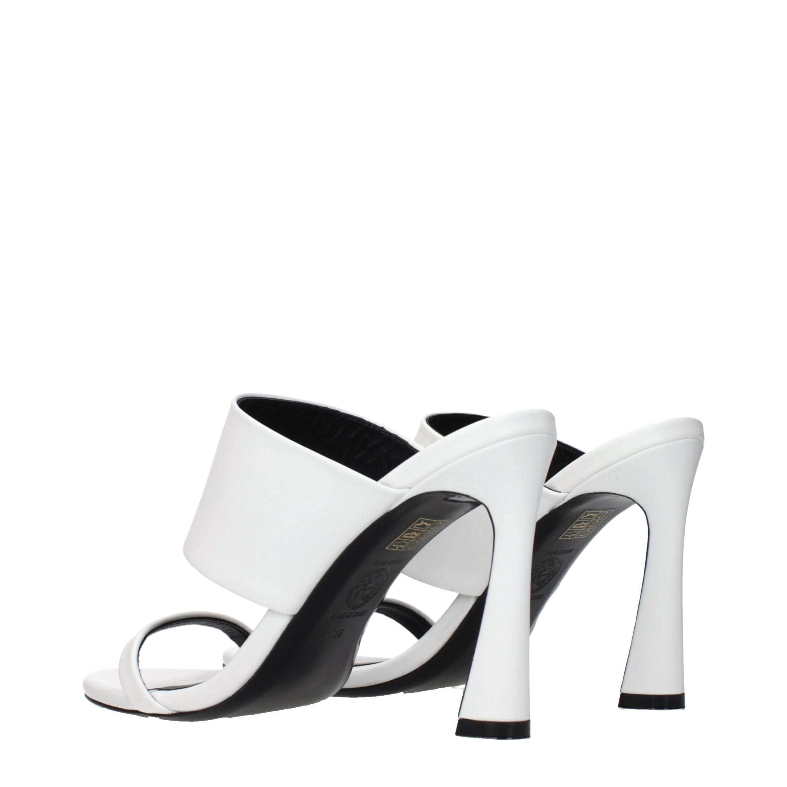 Versace White Leather Stiletto Heel Sandals
