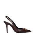Versace Brown Leather High Heel Pumps