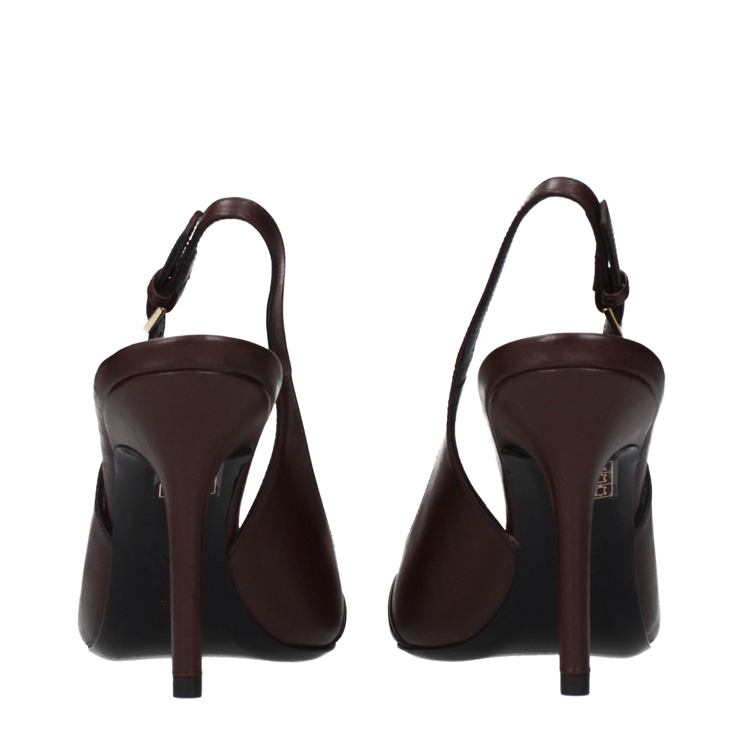 Versace Brown Leather High Heel Pumps