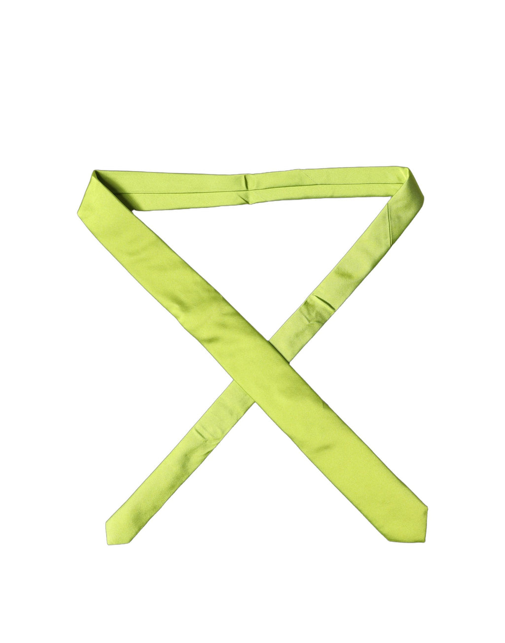 Dolce & Gabbana Neon Green Silk Satin Wide Adjustable Men Necktie Tie
