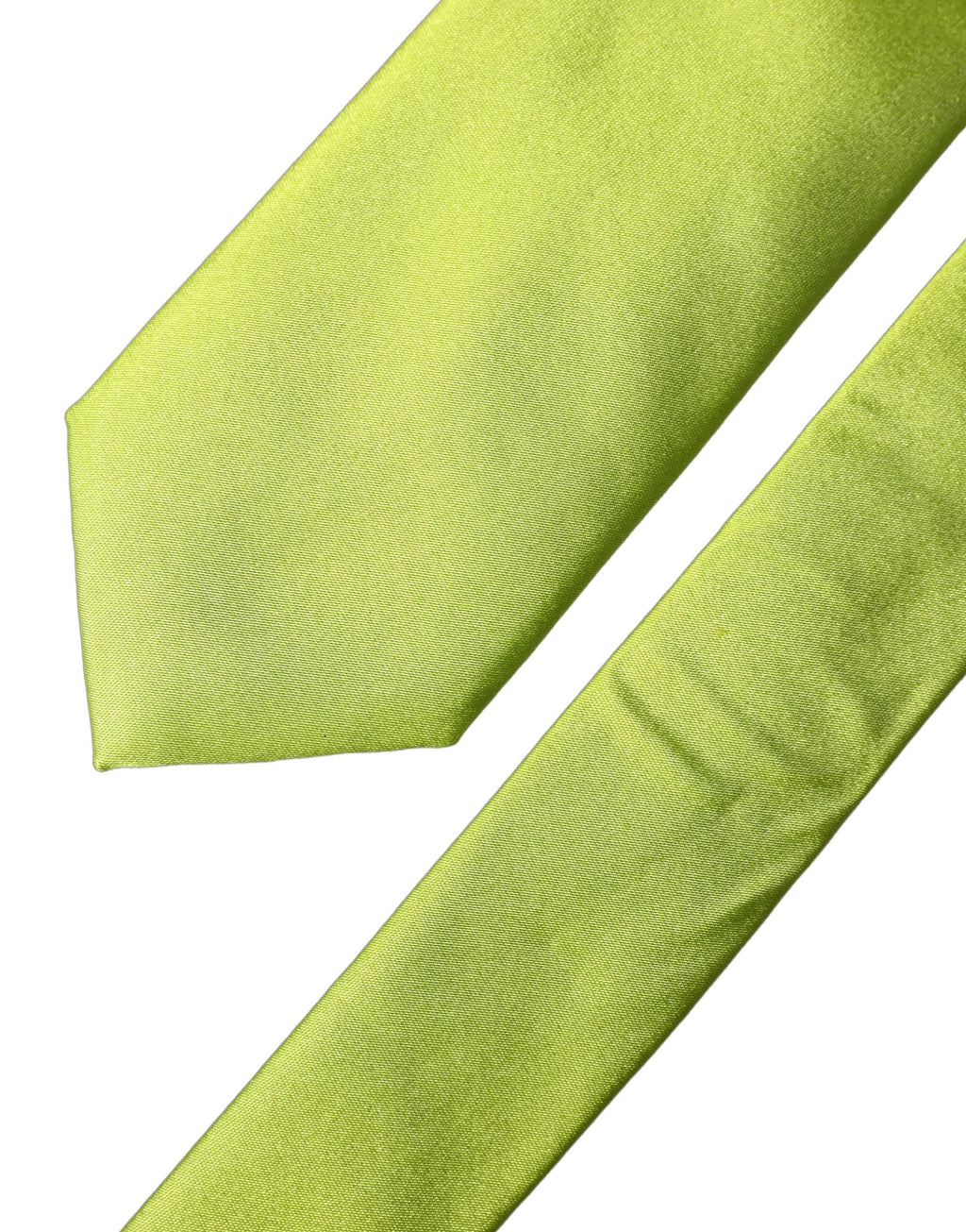Dolce & Gabbana Neon Green Silk Satin Wide Adjustable Men Necktie Tie