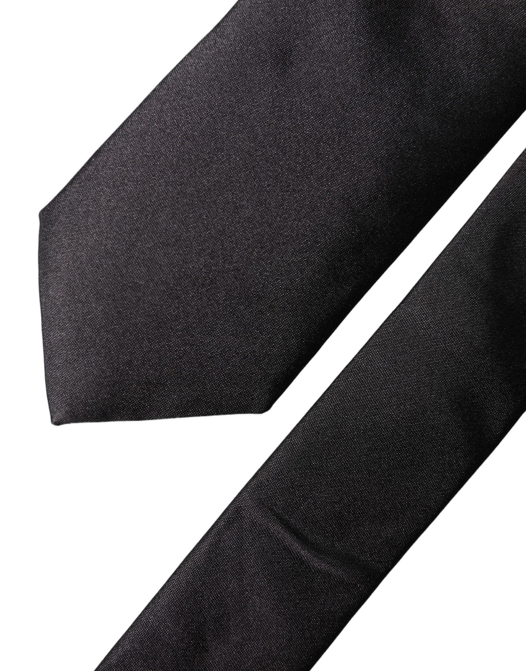 Dolce & Gabbana Black Solid Silk Satin Wide Adjustable Men Necktie Tie