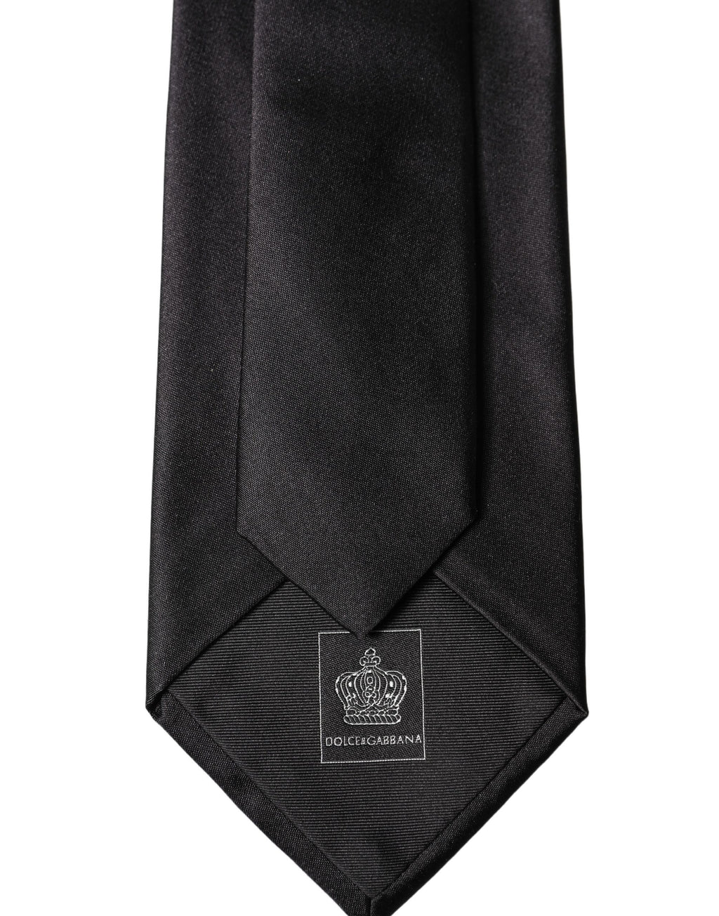 Dolce & Gabbana Black Satin 100% Silk Adjustable Women Tied Necktie Tie