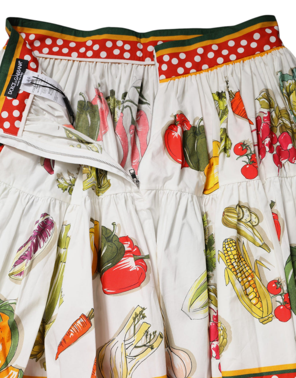 Dolce & Gabbana Multicolor Vegetable Print Short Poplin Mini Skirt