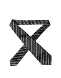 Dolce & Gabbana Dark Gray White Stripes Silk Adjustable Women Necktie Tie
