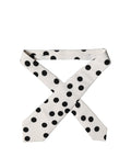 Dolce & Gabbana White Black Polka Dot Silk Adjustable Women Necktie Tie