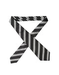 Dolce & Gabbana Dark Gray White Stripes Silk Adjustable Women Necktie Tie