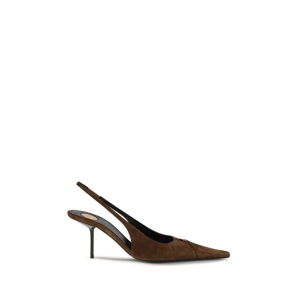 Saint Laurent Brown Calf Leather Bos Taurus High Heel Pumps