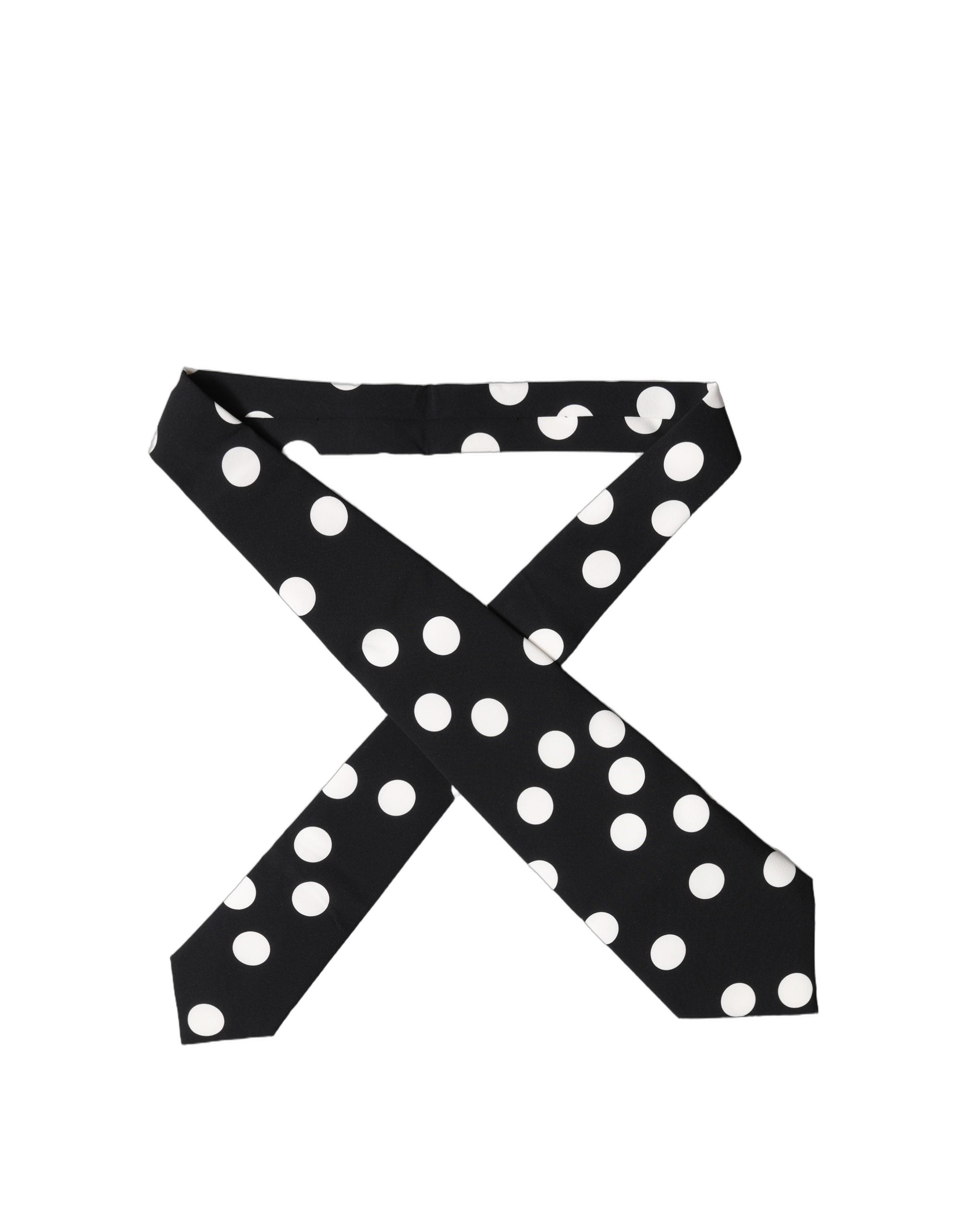 Dolce & Gabbana Black White Polka Dot Silk Adjustable Women Necktie Tie