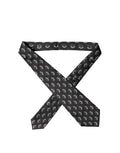 Dolce & Gabbana Dark Gray Patterned Silk Adjustable Women Tied Necktie Tie