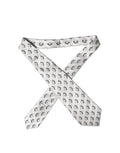 Dolce & Gabbana White Patterned Silk Adjustable Women Tied Necktie Tie