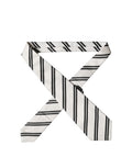 Dolce & Gabbana White Black Stripes Silk Adjustable Women Necktie Tie