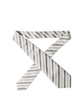 Dolce & Gabbana Gray White Stripes Silk Adjustable Women Necktie Tie