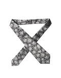 Dolce & Gabbana Dark Gray Silver Floral Silk Adjustable Women Necktie Tie