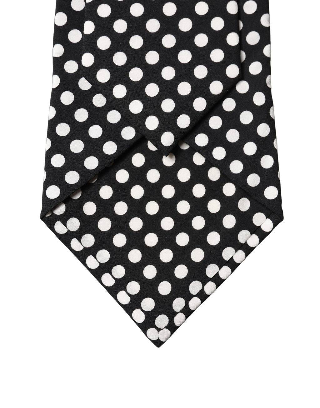 Dolce & Gabbana Dark Gray White Polka Dot Silk Adjustable Women Necktie Tie