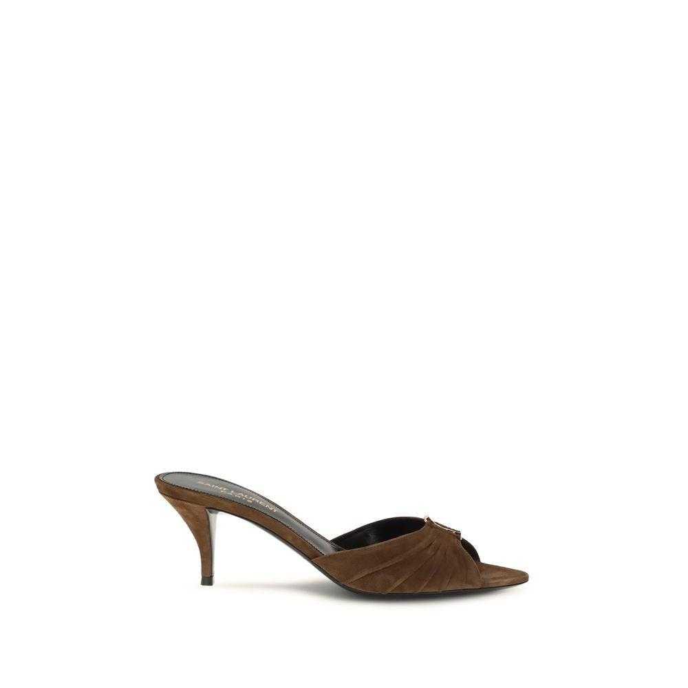 Saint Laurent Brown Calf Leather Bos Taurus Platform Sandals
