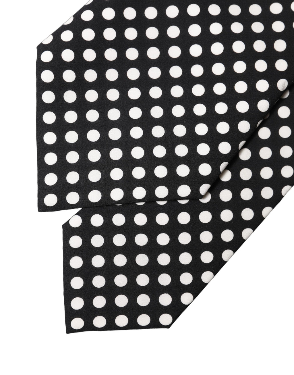 Dolce & Gabbana Dark Gray White Polka Dot Silk Adjustable Women Necktie Tie