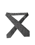 Dolce & Gabbana Dark Gray White Geometric Silk Adjustable Women Necktie Tie