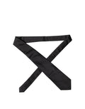 Dolce & Gabbana Black Solid Satin Silk Adjustable Women Necktie Tie