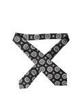 Dolce & Gabbana Dark Gray White Floral Silk Adjustable Women Necktie Tie
