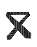 Dolce & Gabbana Dark Gray White Stripes Silk Adjustable Women Necktie Tie
