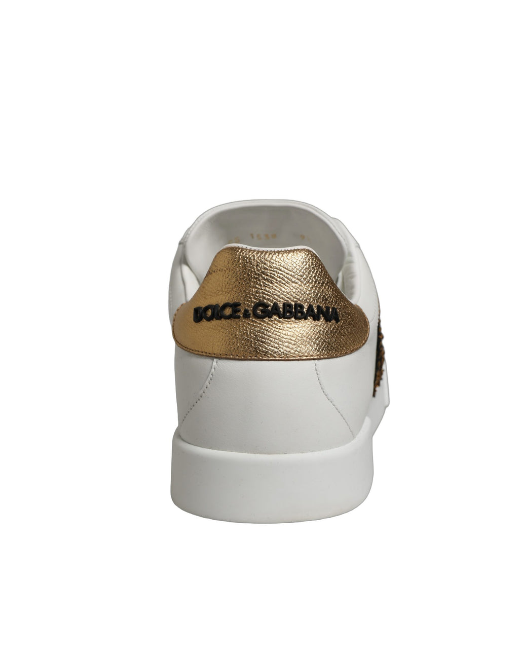 Dolce & Gabbana White Gold Crest Crown Portofino Sneakers Shoes