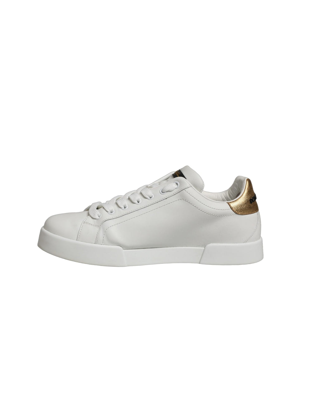 Dolce & Gabbana White Gold Crest Crown Portofino Sneakers Shoes