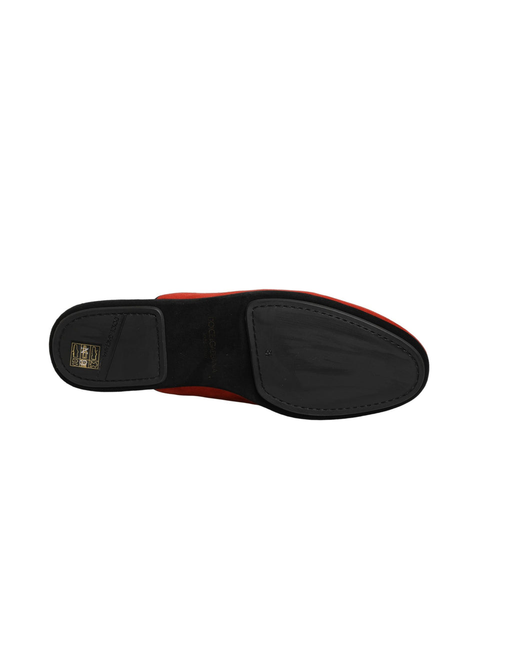 Dolce & Gabbana Red Suede DG King Men House Slipper Shoes