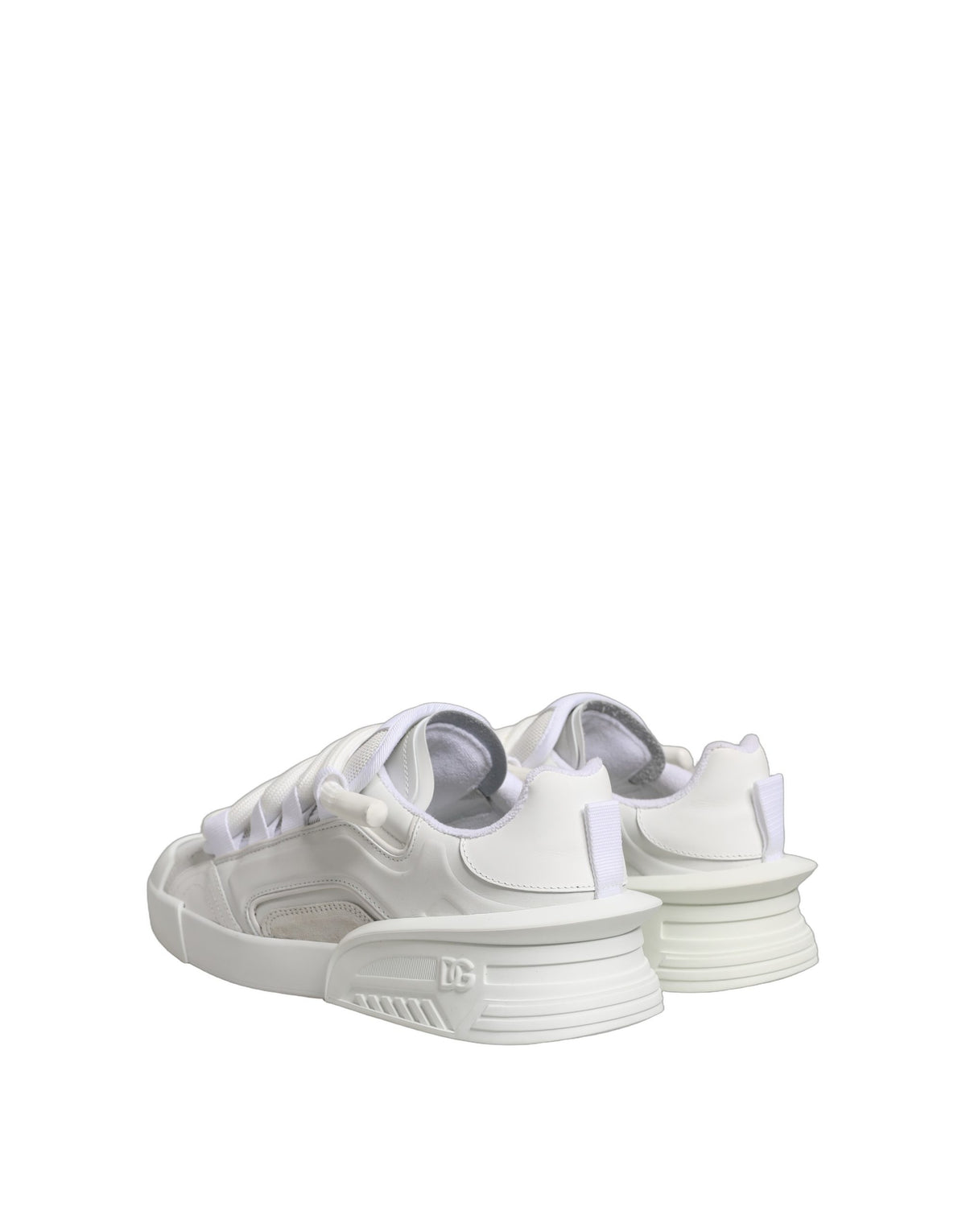 Dolce & Gabbana White Calfskin Leather Low Top Sneakers Shoes