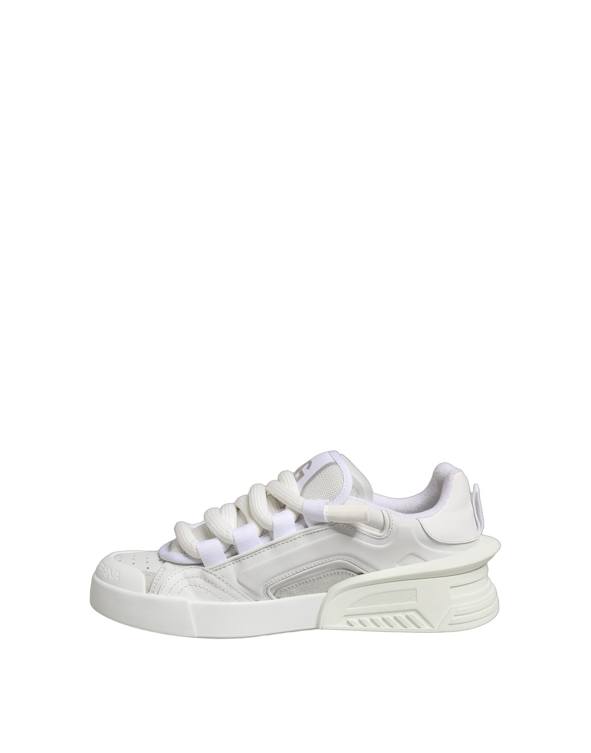 Dolce & Gabbana White Calfskin Leather Low Top Sneakers Shoes
