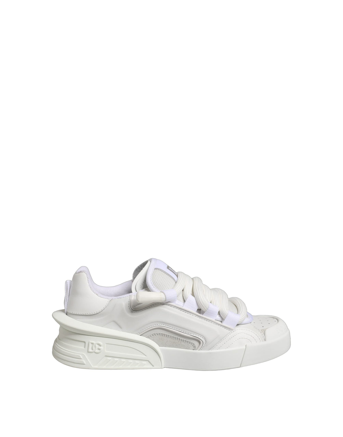 Dolce & Gabbana White Calfskin Leather Low Top Sneakers Shoes
