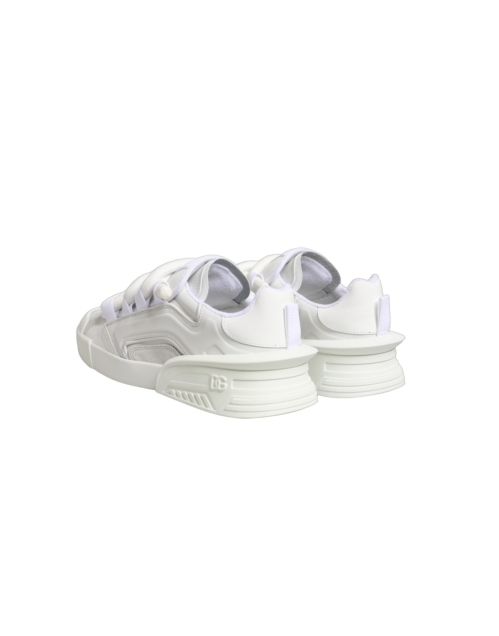 Dolce & Gabbana White Calfskin Leather Low Top Sneakers Shoes