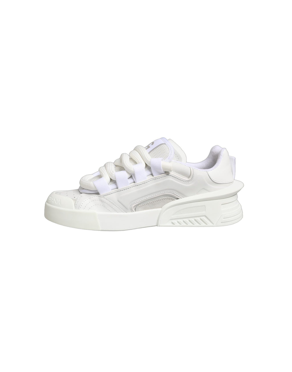 Dolce & Gabbana White Calfskin Leather Low Top Sneakers Shoes