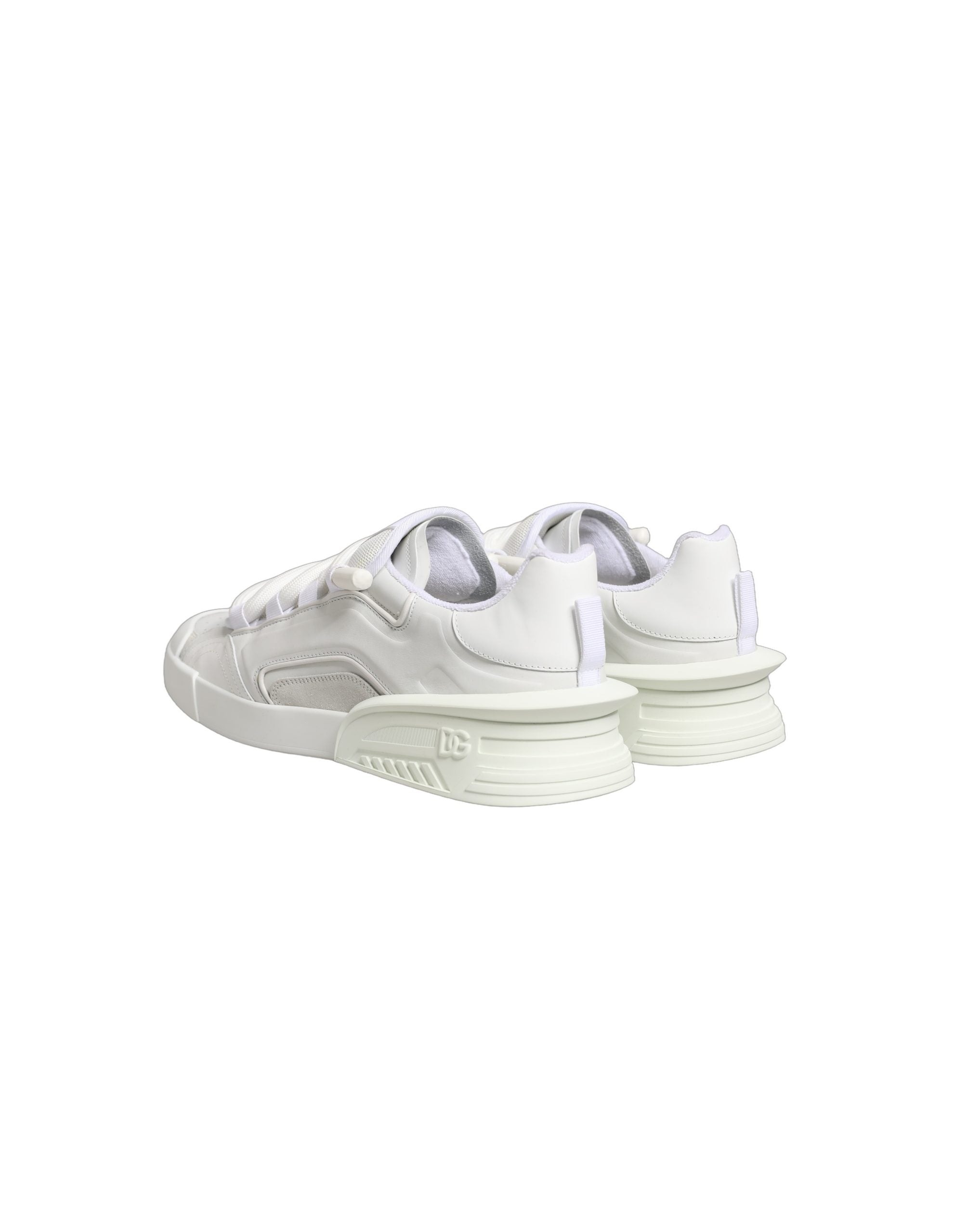 Dolce & Gabbana White Calfskin Leather Low Top Sneakers Shoes