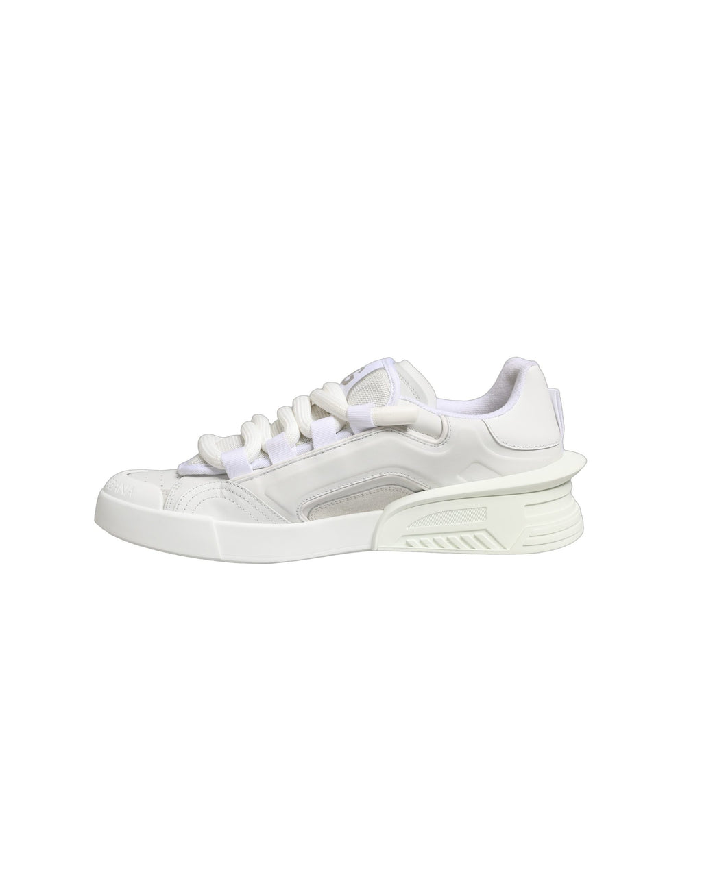 Dolce & Gabbana White Calfskin Leather Low Top Sneakers Shoes
