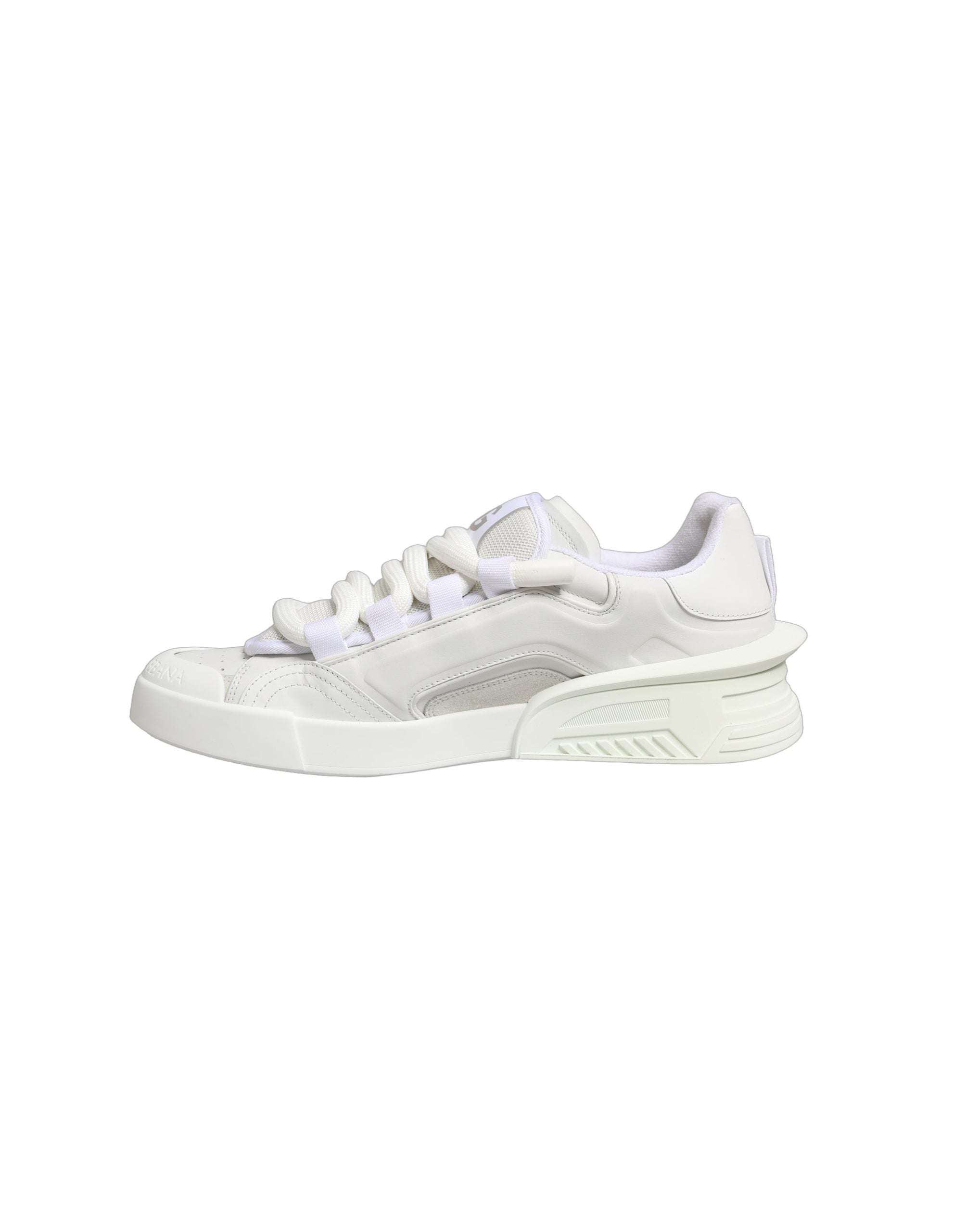 Dolce & Gabbana White Calfskin Leather Low Top Sneakers Shoes