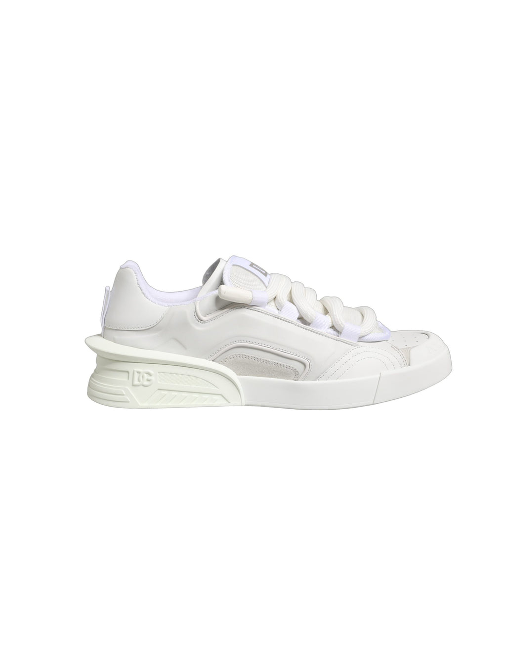 Dolce & Gabbana White Calfskin Leather Low Top Sneakers Shoes