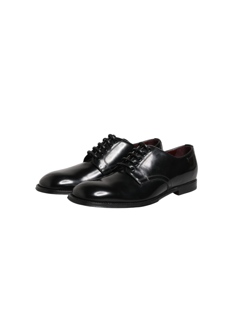 Dolce & Gabbana Black Calfskin Leather Derby Men Dress Shoes