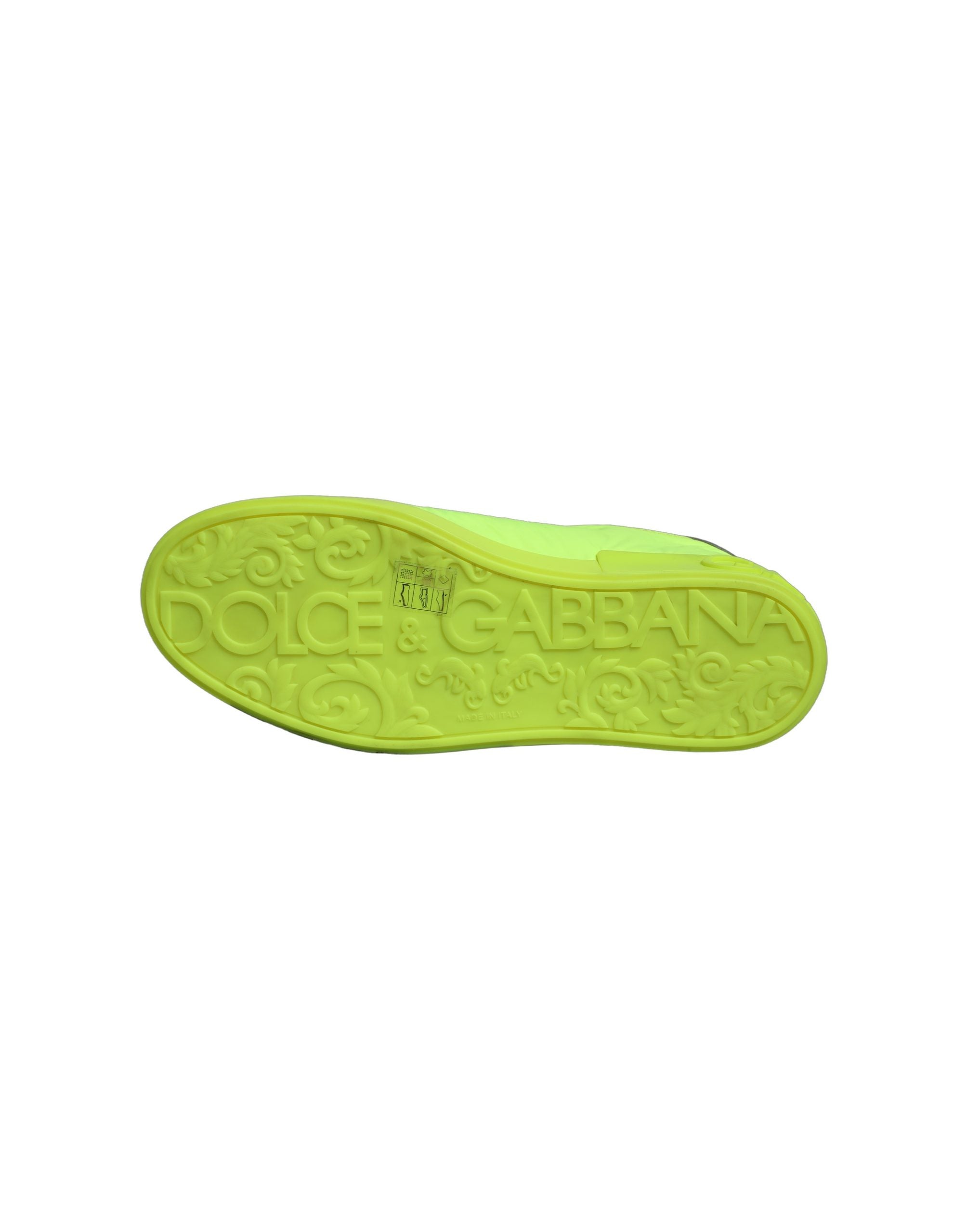 Dolce & Gabbana Green Logo Tape Low Top Portofino Sneakers Shoes