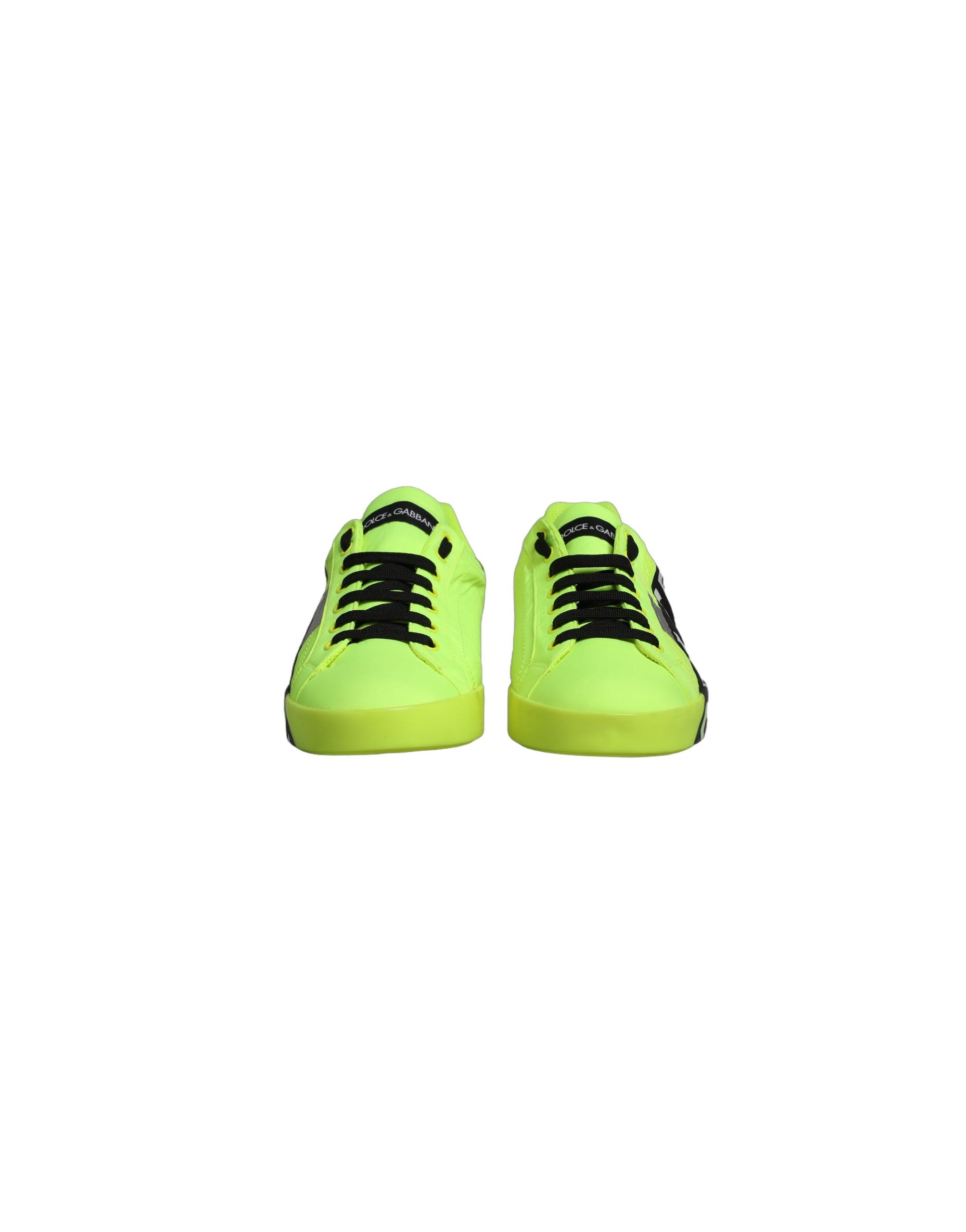 Dolce & Gabbana Green Logo Tape Low Top Portofino Sneakers Shoes